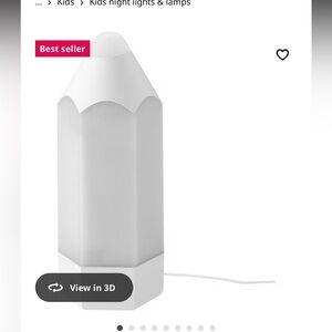 IKEA kids White Pencil-Shaped Kids Night Light